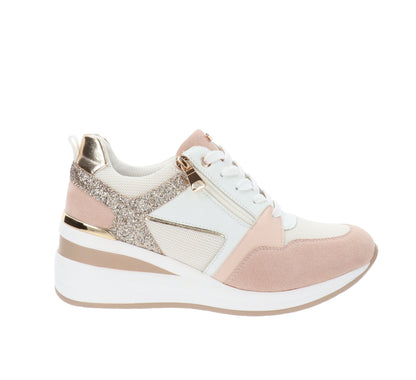 Inblu - Women's Sneakers in Faux Leather and Fabric